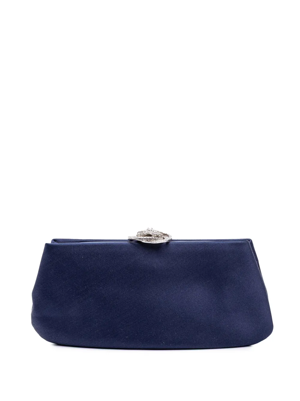 CHANEL Pre-Owned 2010-2011 Satin Crystal Camellia Evening Frame clutch CHANEL Pre-Owned 2010-2011 Satin Crystal Camellia Evening Frame clutch