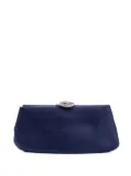 CHANEL Pre-Owned 2010-2011 Satin Crystal Camellia Evening Frame clutch bag - Blue