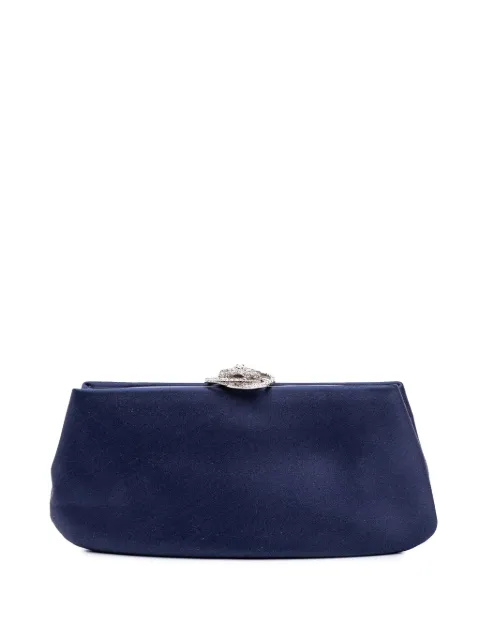 CHANEL Pre-Owned 2010-2011 Satin Crystal Camellia Evening Frame clutch bag