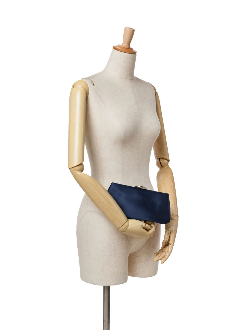 CHANEL Pre-Owned 2010-2011 Satin Crystal Camellia Evening Frame clutch bag | Pre-Owned | Image 2