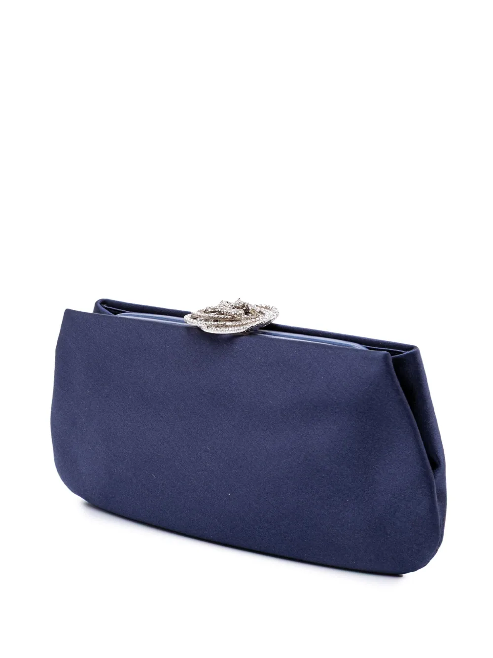 CHANEL Pre-Owned 2010-2011 Satin Crystal Camellia Evening Frame clutch bag | Clutch Bags | Image 3