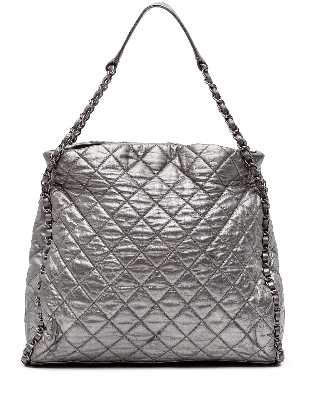 CHANEL Pre-Owned 2010-2011 Large Quilted Metallic Calfskin Chain Me CHANEL Pre-Owned 2010-2011 Large Quilted Metallic Calfskin Chain Me