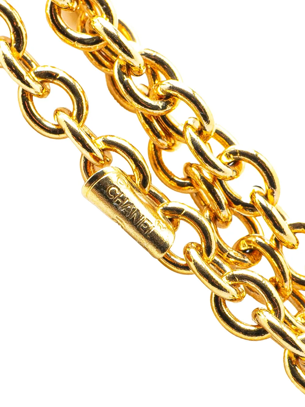 CHANEL Pre-Owned Collana multifilo placcata oro con pendente a forma di borsa 1970-1980 | Image 2