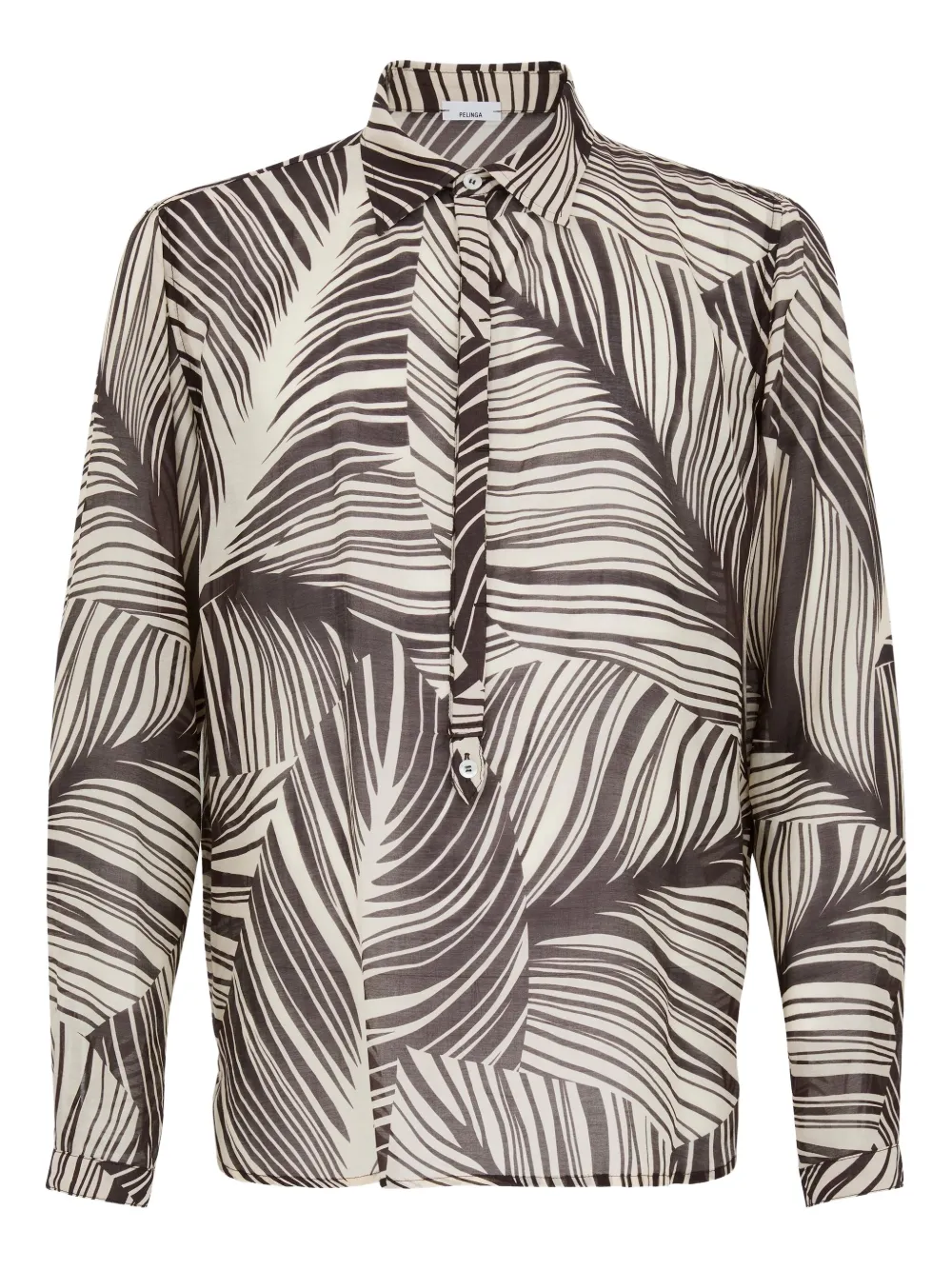 PELINGA palm-print shirt | Brown | Image 1