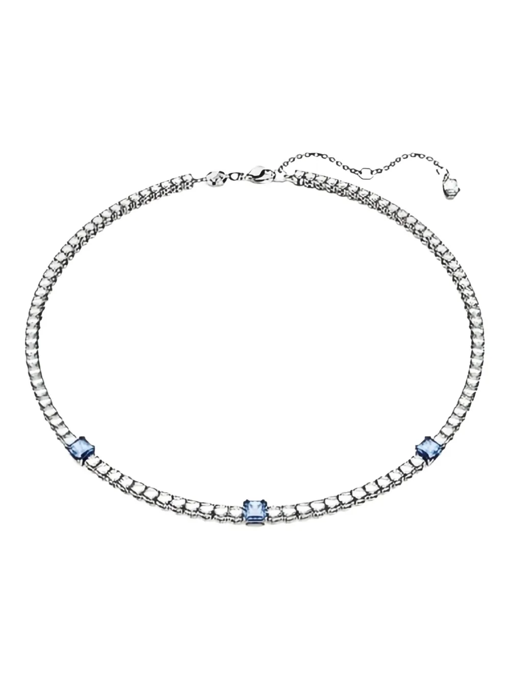 Swarovski Matrix Tennis ネックレス - シルバートーン Swarovski Matrix Tennis ネックレス - シルバートーン