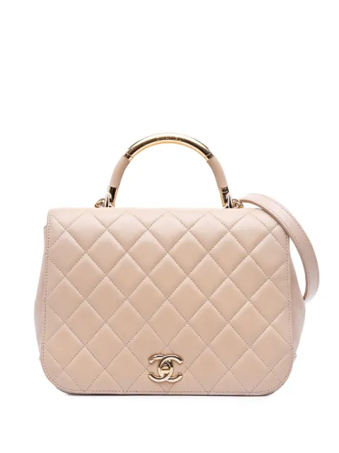 CHANEL Pre-Owned 2016-2017 Medium Quilted Lambskin Carry Chic Flap satchel