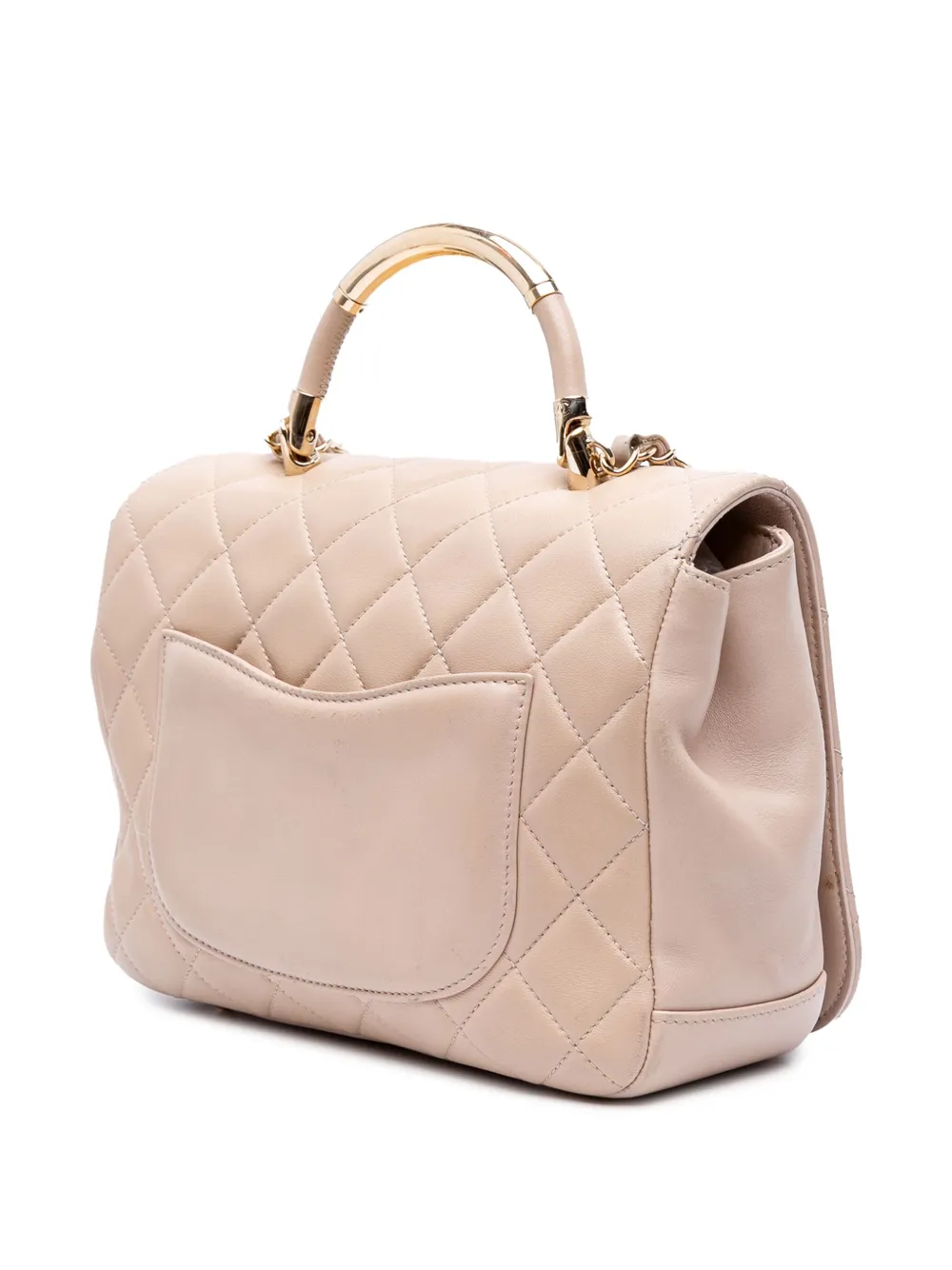 Pre-owned Chanel 2016-2017 Medium Quilted Lambskin Carry Chic Flap Satchel