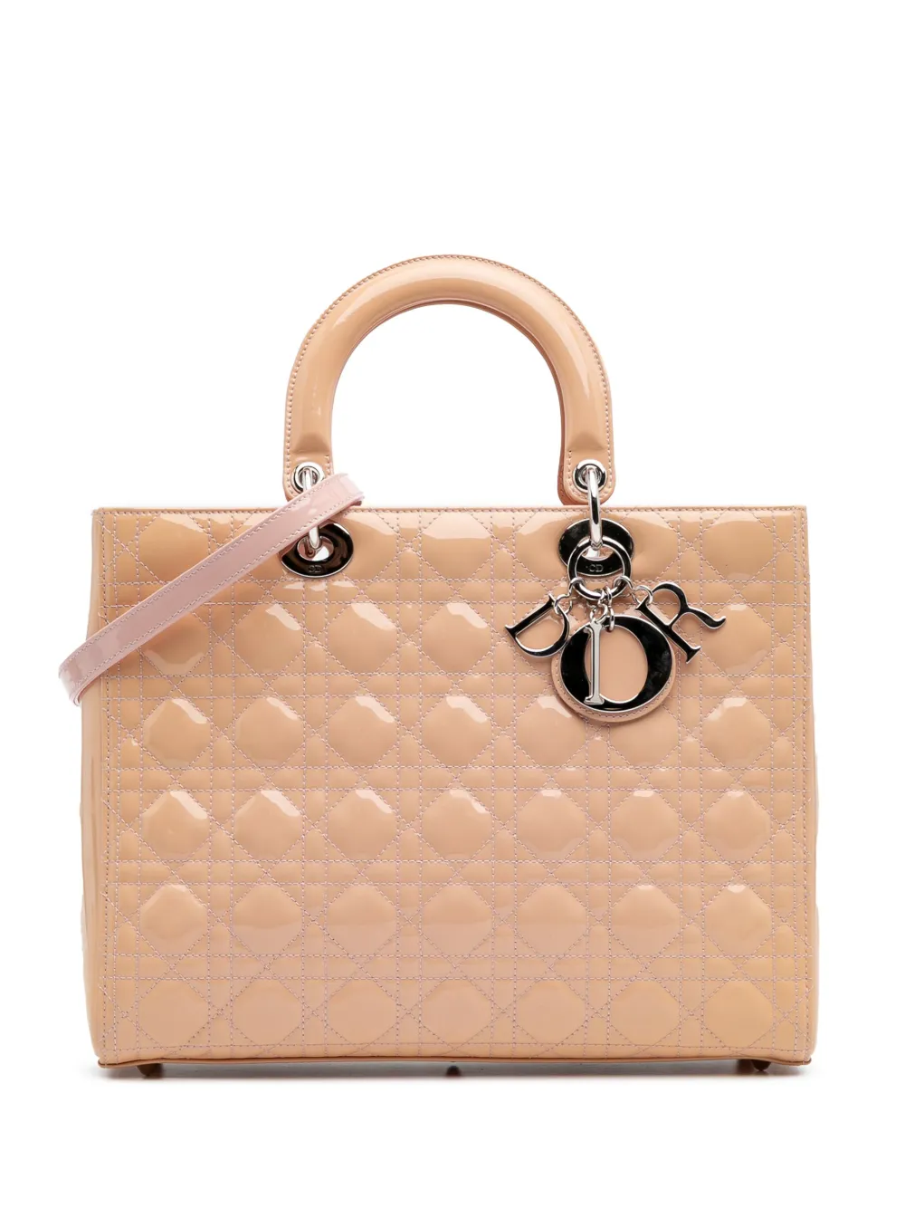 Christian Dior Pre-Owned 2015 Large Patent Cannage Lady Dior satchel - Christian Dior Pre-Owned 2015 Large Patent Cannage Lady Dior satchel -