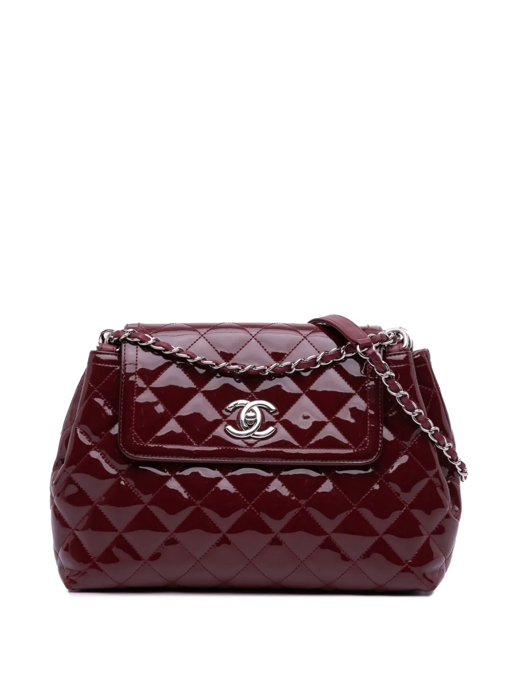 CHANEL Pre-Owned 2014-2015 Large Quilted Patent Coco Shine Accordion CHANEL Pre-Owned 2014-2015 Large Quilted Patent Coco Shine Accordion