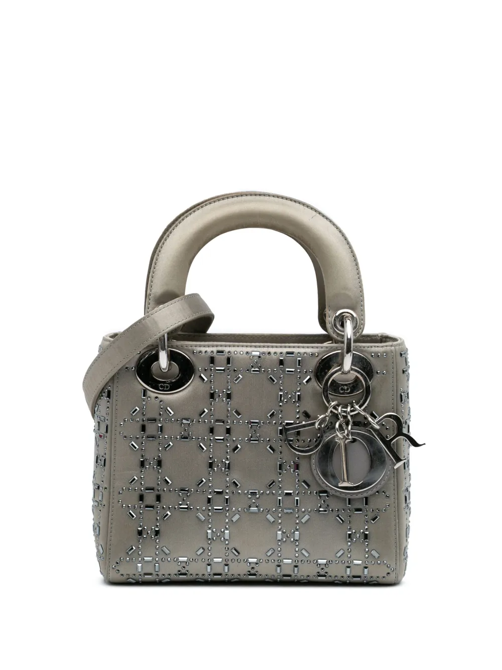 Christian Dior Pre-Owned 2018 Mini Satin Cannage Strass Crystal Christian Dior Pre-Owned 2018 Mini Satin Cannage Strass Crystal