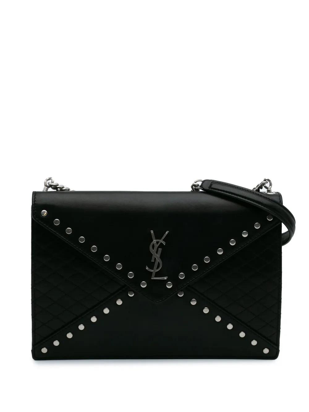 Saint Laurent Pre-Owned 2021 Quilted Lambskin Studded Monogram Gaby Saint Laurent Pre-Owned 2021 Quilted Lambskin Studded Monogram Gaby
