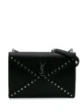 Saint Laurent Pre-Owned 2021 Quilted Lambskin Studded Monogram Gaby shoulder bag - Black
