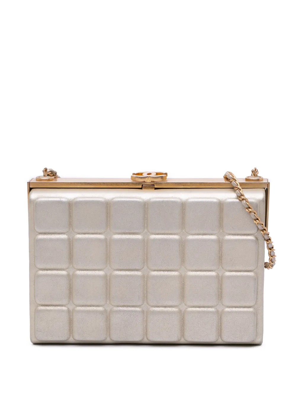 CHANEL Pre-Owned 2016-2017 Chocolate Bar Metallic Lambskin Frame CHANEL Pre-Owned 2016-2017 Chocolate Bar Metallic Lambskin Frame