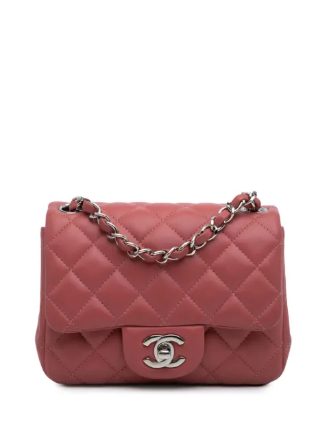 CHANEL Pre-Owned 2019 Mini Square Classic Lambskin Single Flap crossbody bag