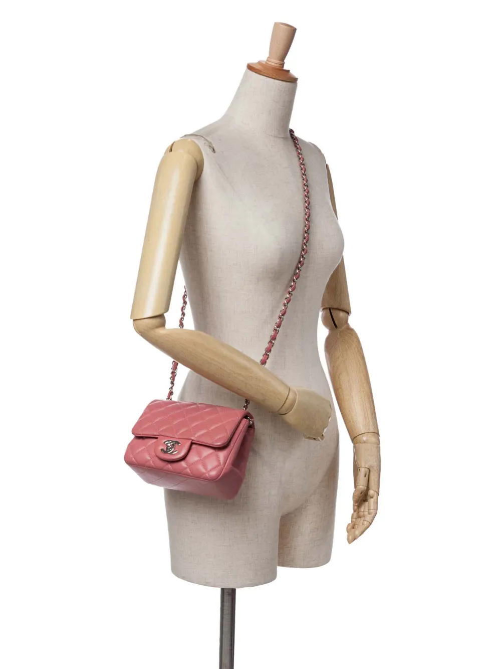 CHANEL Pre-Owned 2019 Mini Square Classic Lambskin Single Flap crossbody bag | Pre-Owned | Image 2