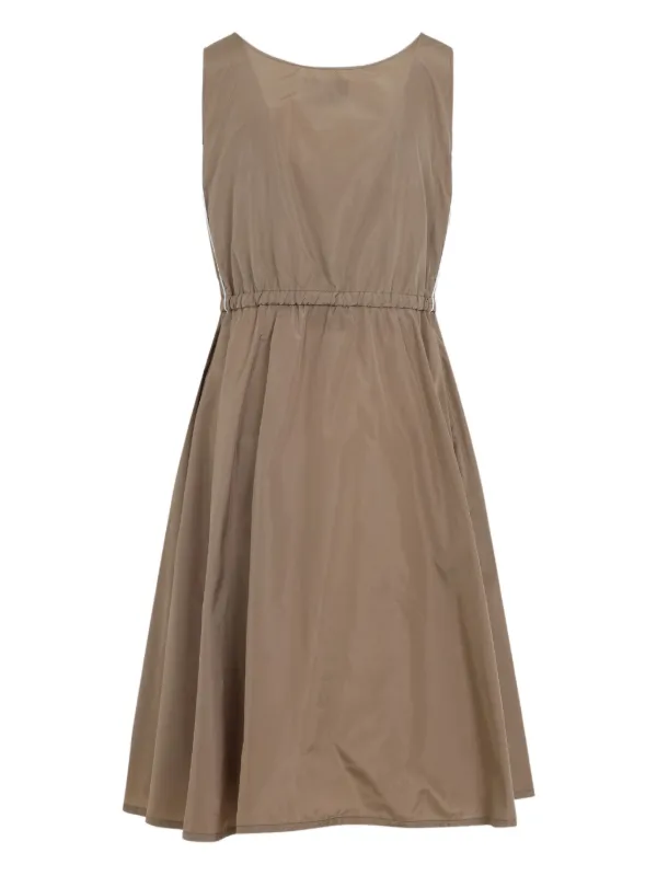 Miu Miu Drawstring-waist Dress in Neutrals