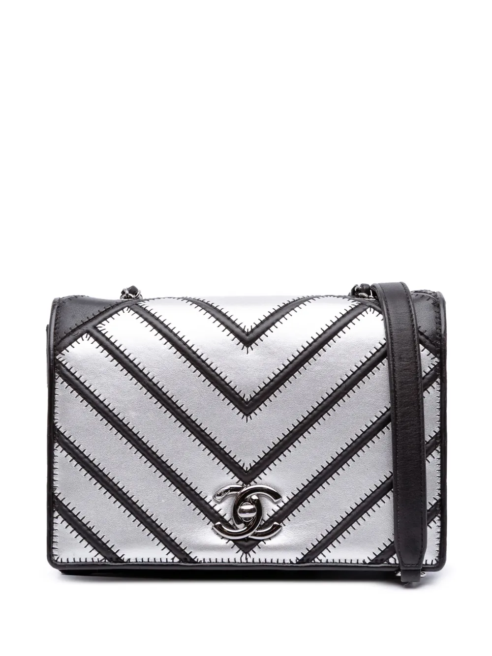CHANEL Pre-Owned 2016-2017 Small Chevron Lambskin Couture Flap CHANEL Pre-Owned 2016-2017 Small Chevron Lambskin Couture Flap