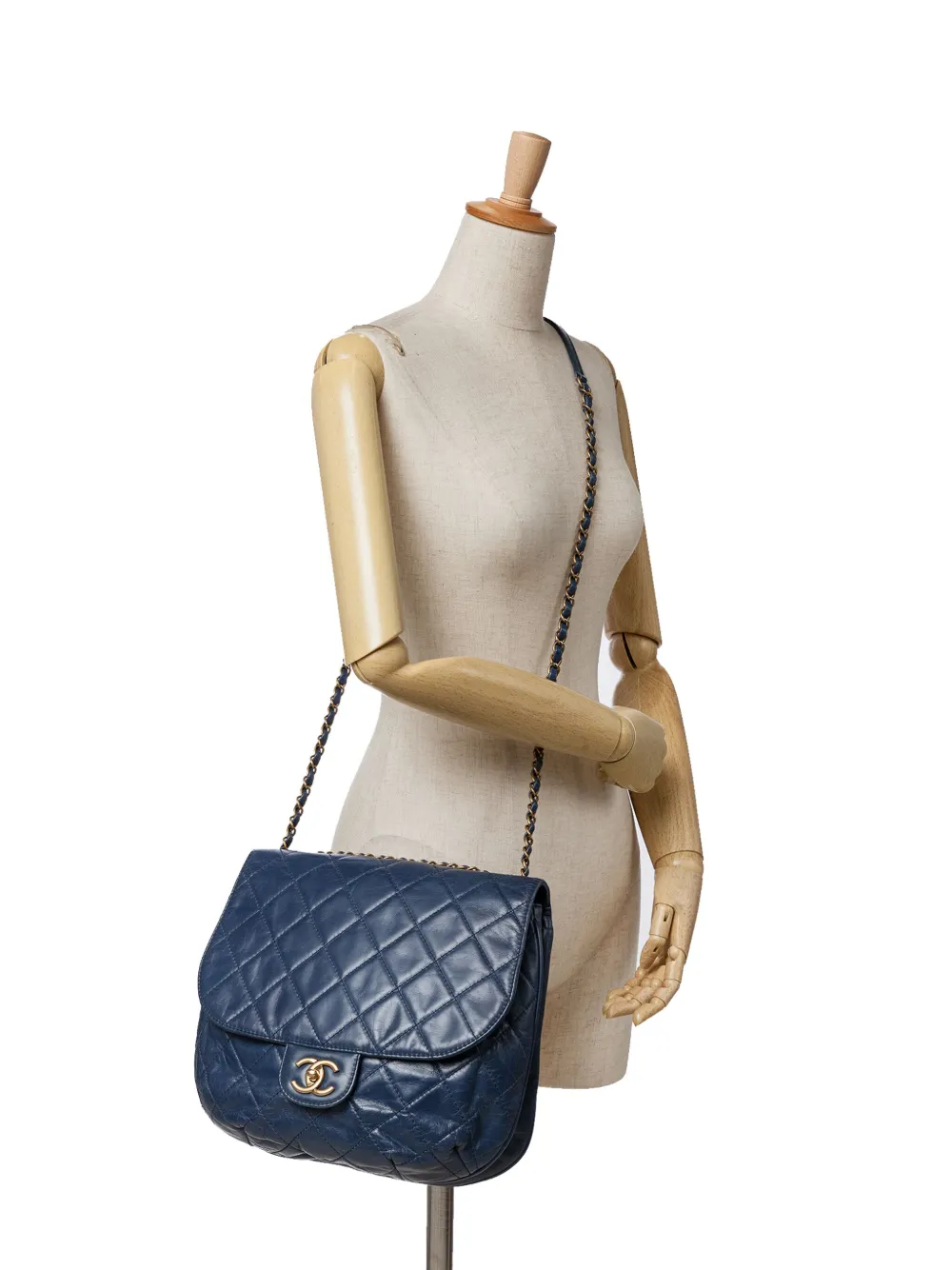 CHANEL Pre-Owned 2014-2015 Medium Quilted Glazed Calfskin Bubble CC Flap crossbody bag | Pre-Owned | Image 2