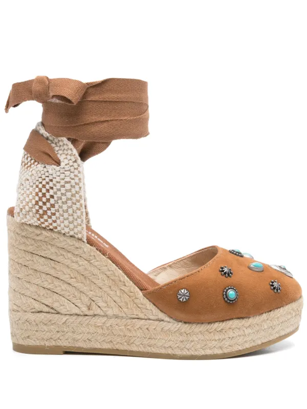 Fortela 95mm Suede Espadrilles in Brown