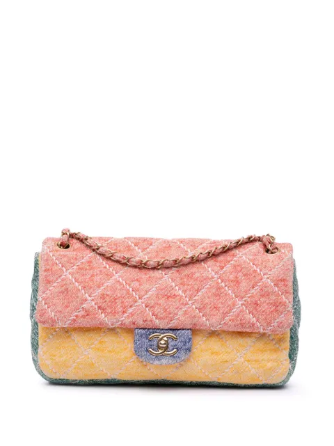 CHANEL Pre-Owned 2014-2015 Jumbo Multicolor Quilted Jersey Ultimate Stitch Flap shoulder bag