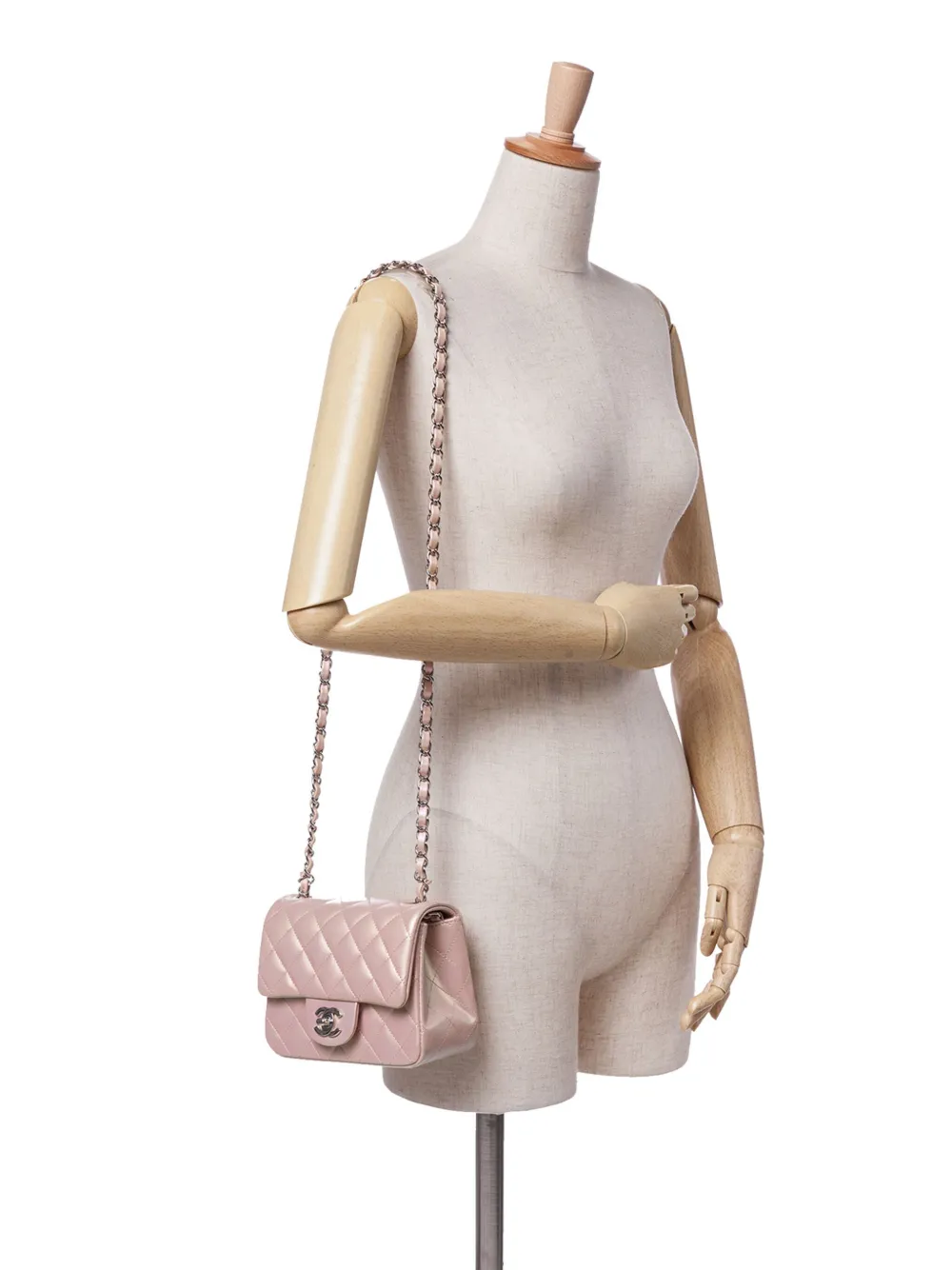 CHANEL Pre-Owned 2021-2024 Mini Square Classic Iridescent Calfskin Single Flap crossbody bag | Pre-Owned | Image 2
