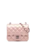 CHANEL Pre-Owned 2021-2024 Mini Square Classic Iridescent Calfskin Single Flap crossbody bag - Pink