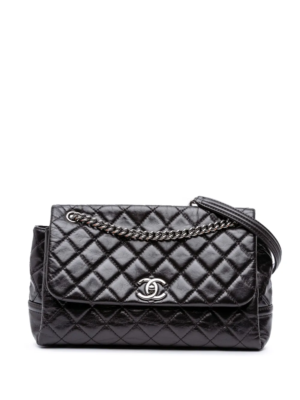 CHANEL Pre-Owned 2014-2015 Medium Quilted Glazed Calfskin Lady Pearly Flap shoulder bag | Black | Image 1