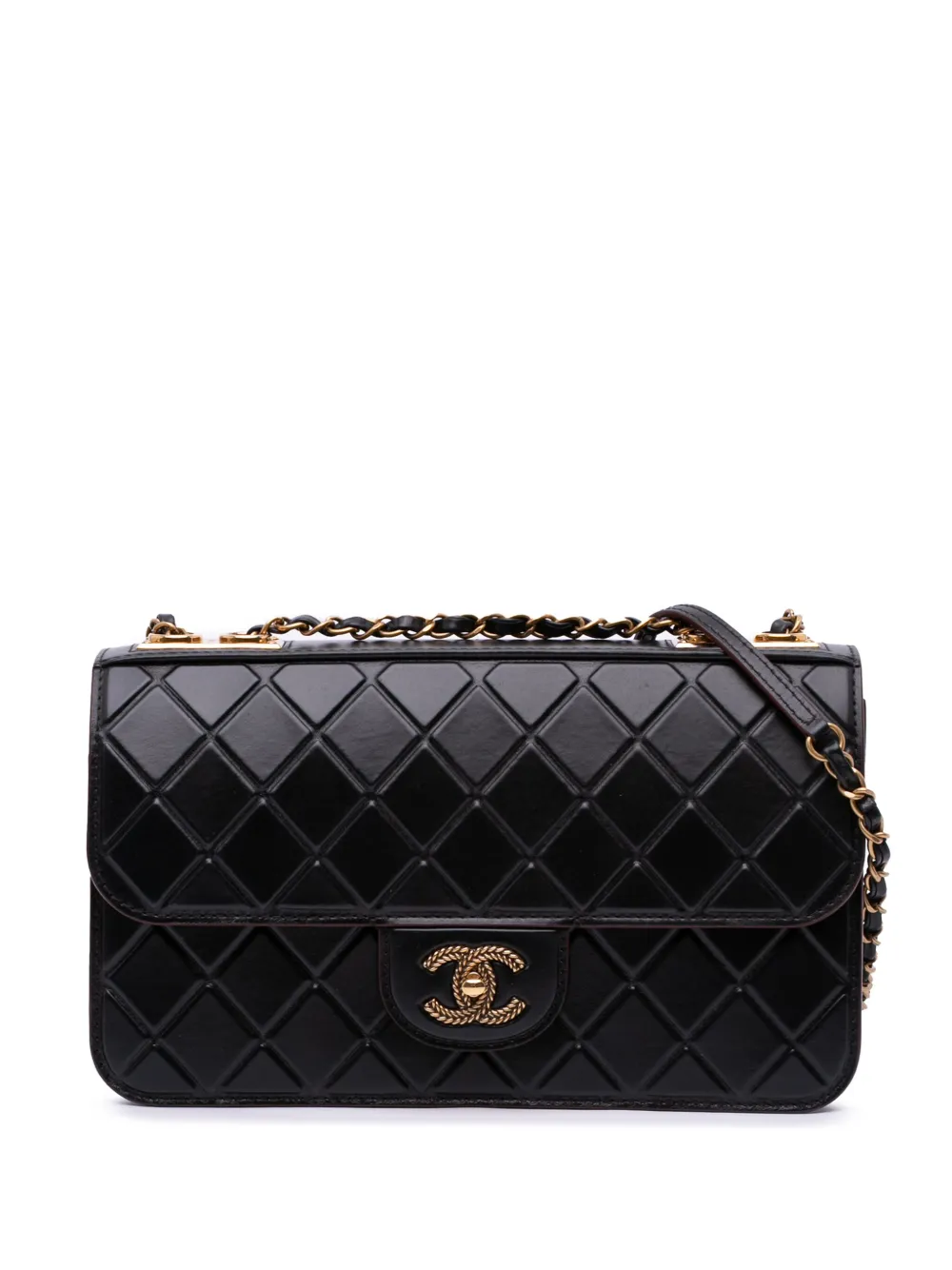 CHANEL Pre-Owned 2015-2016 Embossed Calfskin Single Flap shoulder bag CHANEL Pre-Owned 2015-2016 Embossed Calfskin Single Flap shoulder bag