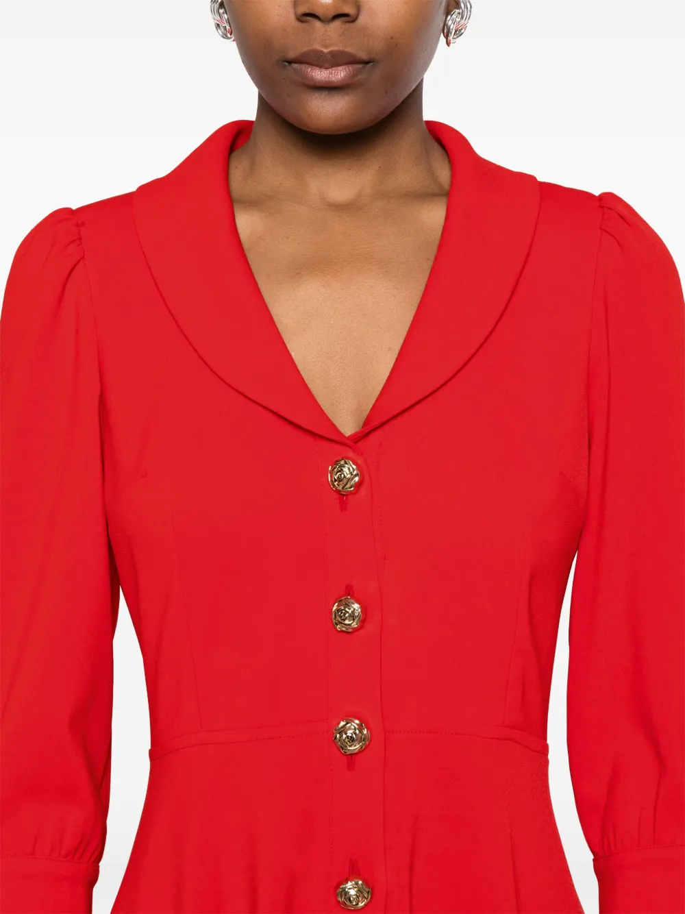NISSA BUTTON-DOWN MIDI DRESS