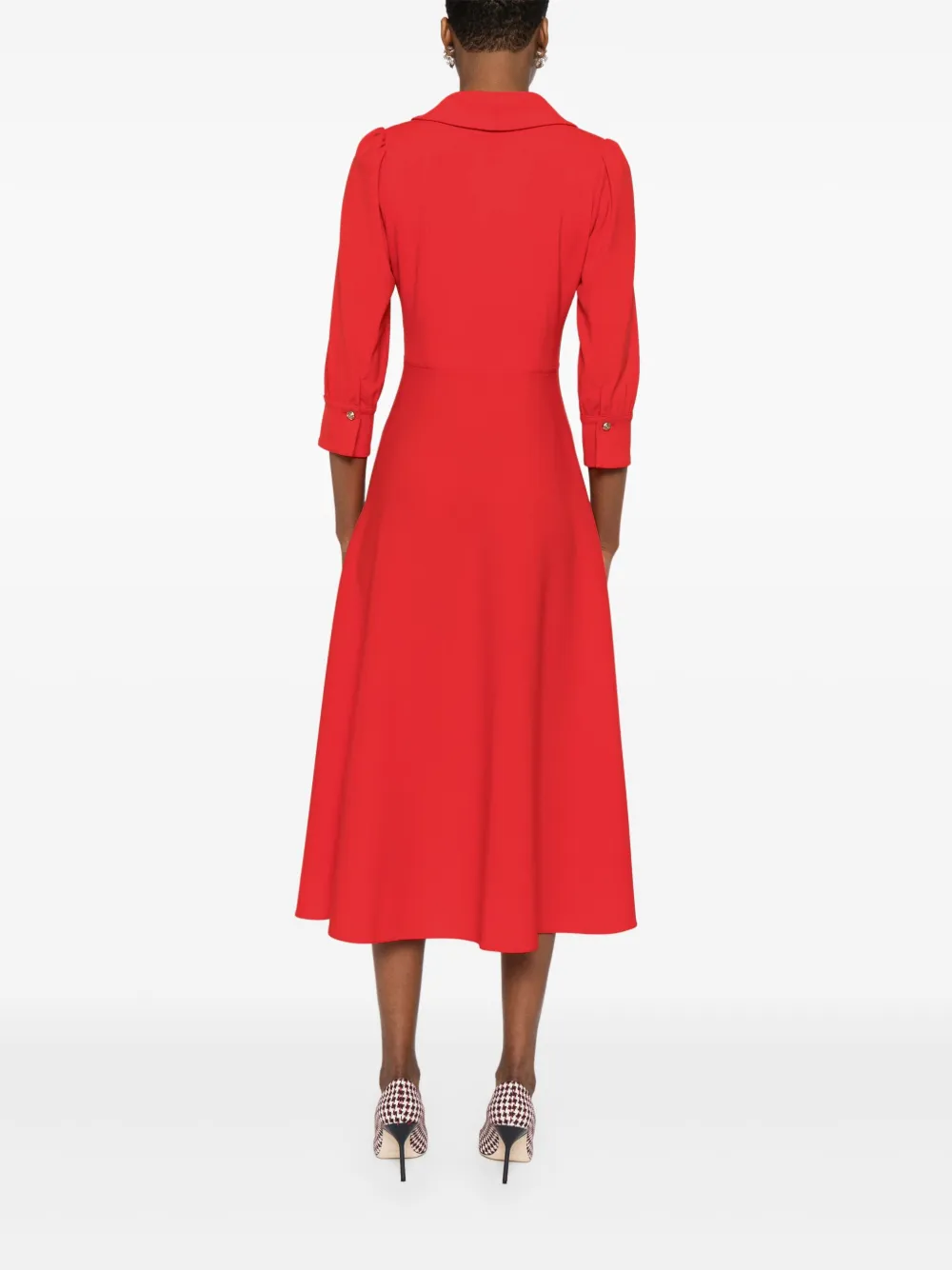 NISSA BUTTON-DOWN MIDI DRESS