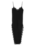 NISSA side-slits slip dress - Black