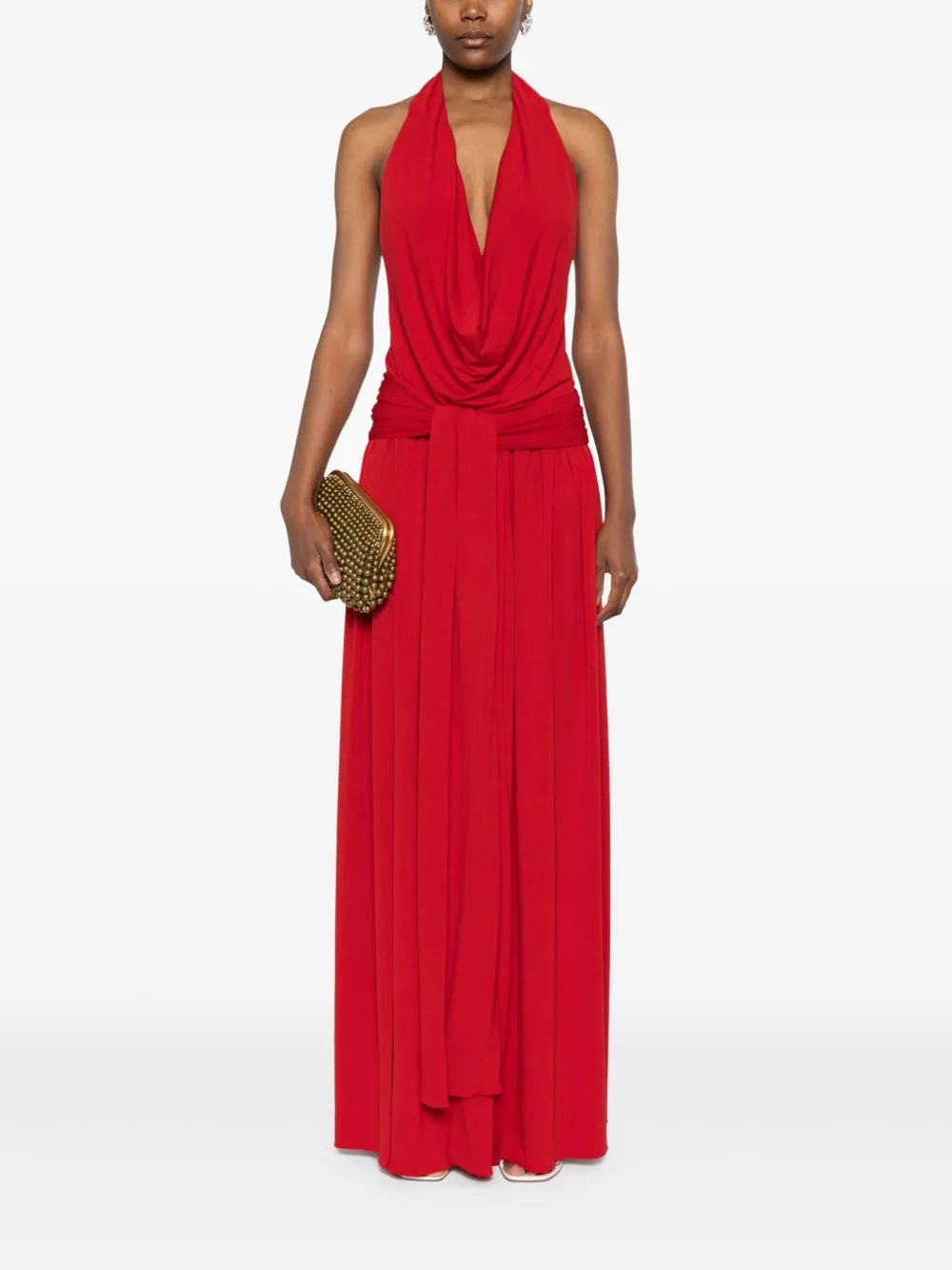 NISSA halterneck dress - Rood
