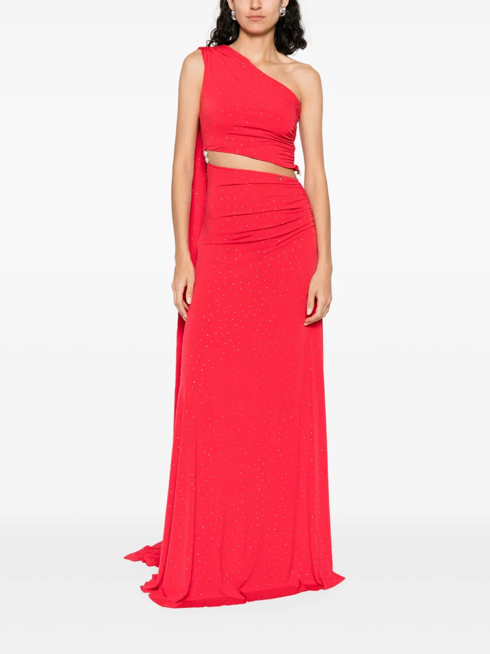 NISSA rhinestone-embellished dress - Rood