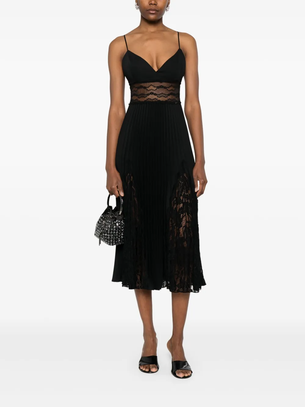 NISSA spaghetti-strap dress - Zwart