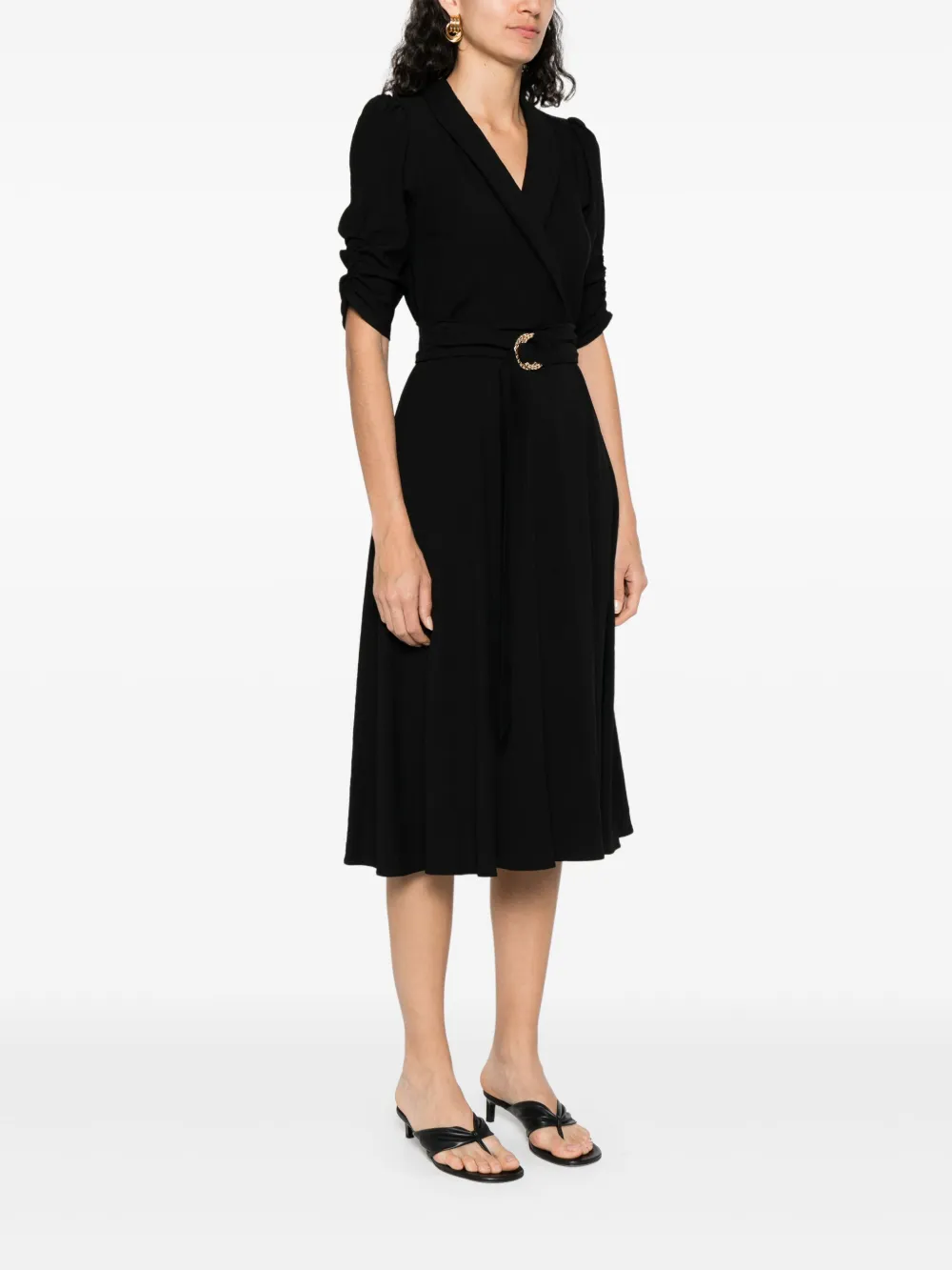 NISSA Midi-jurk met ceintuur Zwart