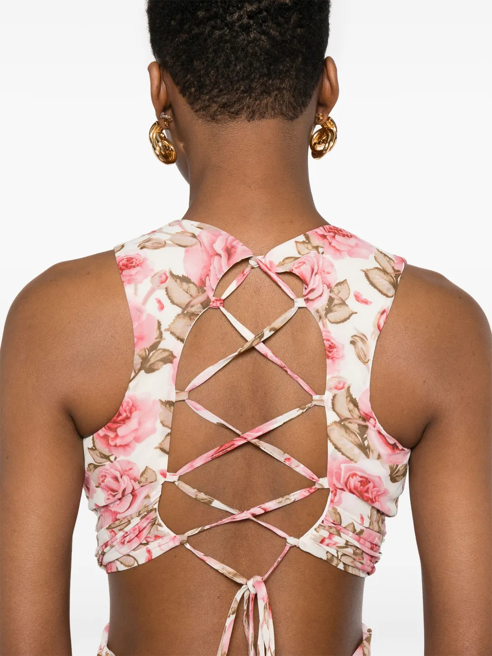 NISSA Jurk met bloemenprint Beige