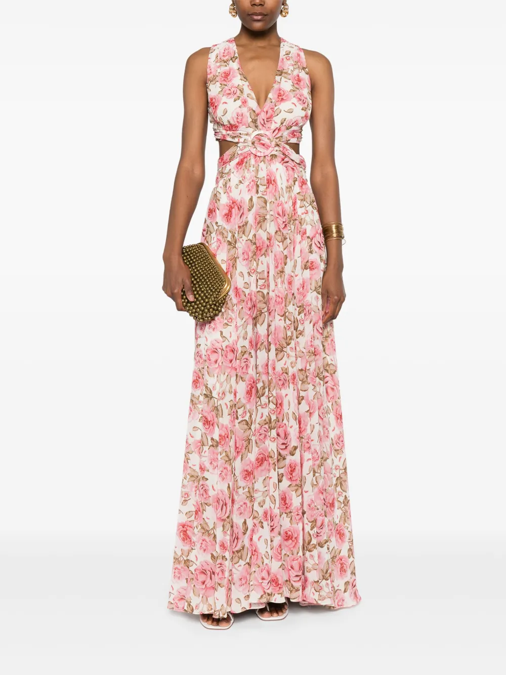 NISSA floral-print dress - Beige