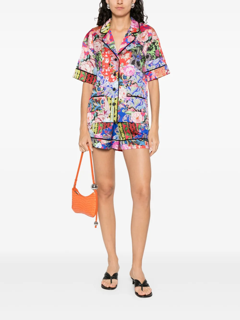 NISSA printed shirt - Zwart