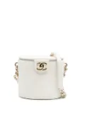 CHANEL Pre-Owned 2019 CC Lambskin Elegant Chain Case vanity bag - White