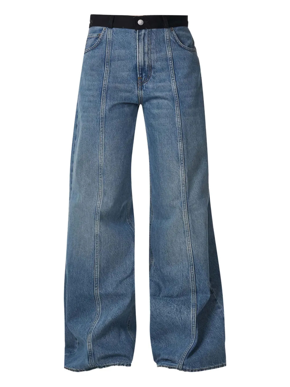 Haikure Peace Lagoon split-seam jeans Blauw