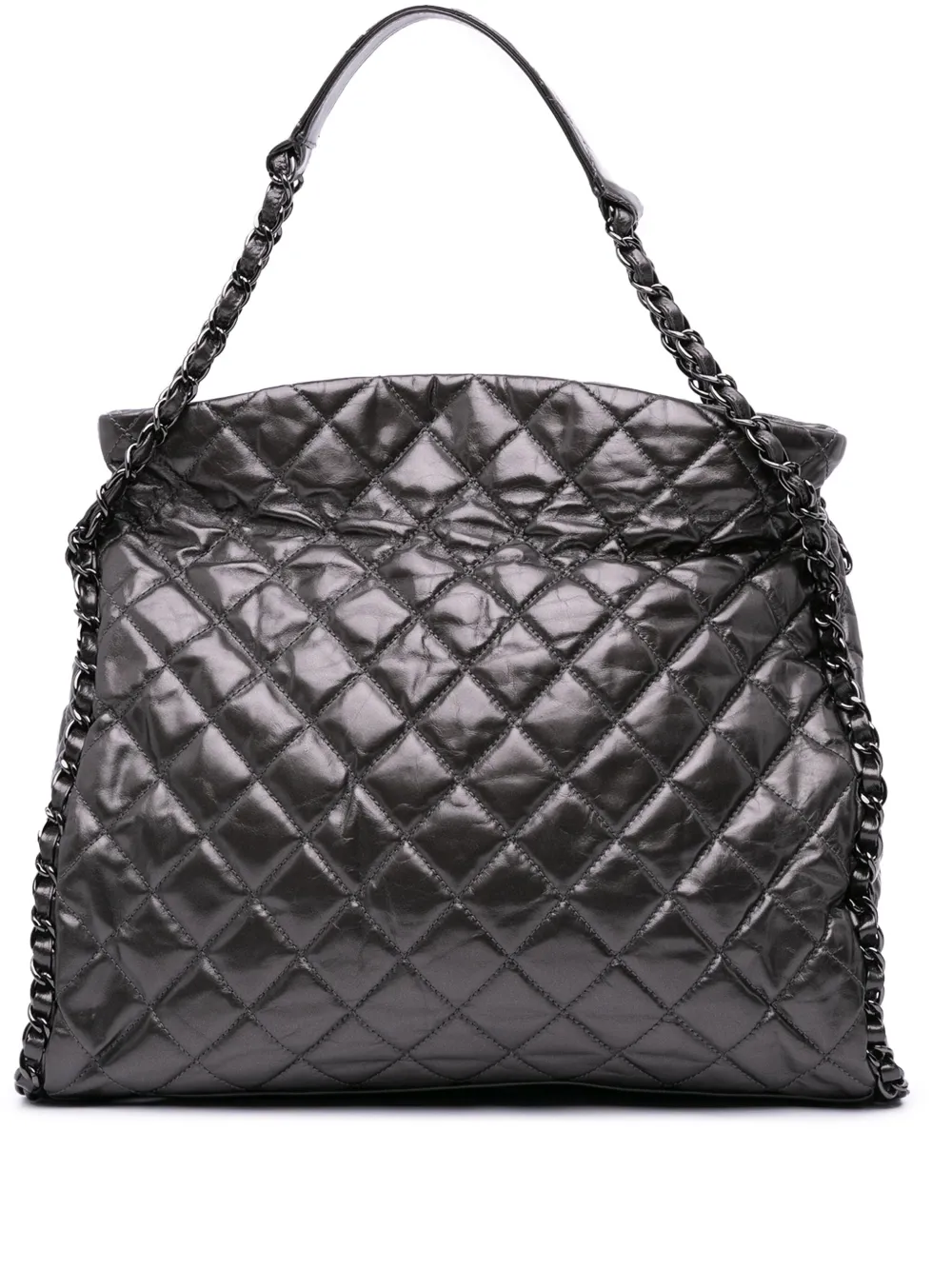 CHANEL Pre-Owned 2010-2011 Large Quilted Metallic Calfskin Chain Me CHANEL Pre-Owned 2010-2011 Large Quilted Metallic Calfskin Chain Me