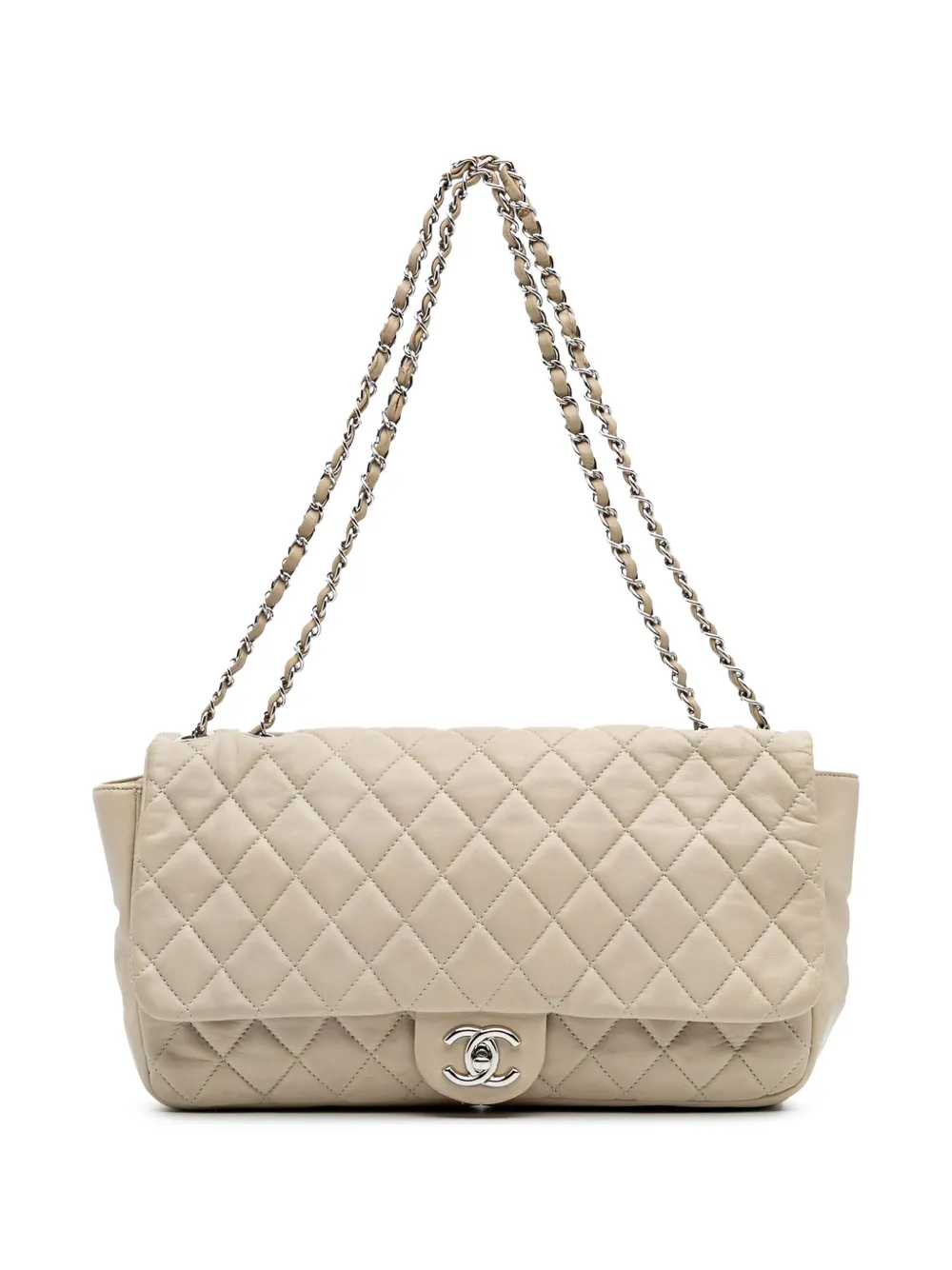 CHANEL Pre-Owned 2010-2011 Jumbo Quilted Lambskin Coco Rain Flap CHANEL Pre-Owned 2010-2011 Jumbo Quilted Lambskin Coco Rain Flap