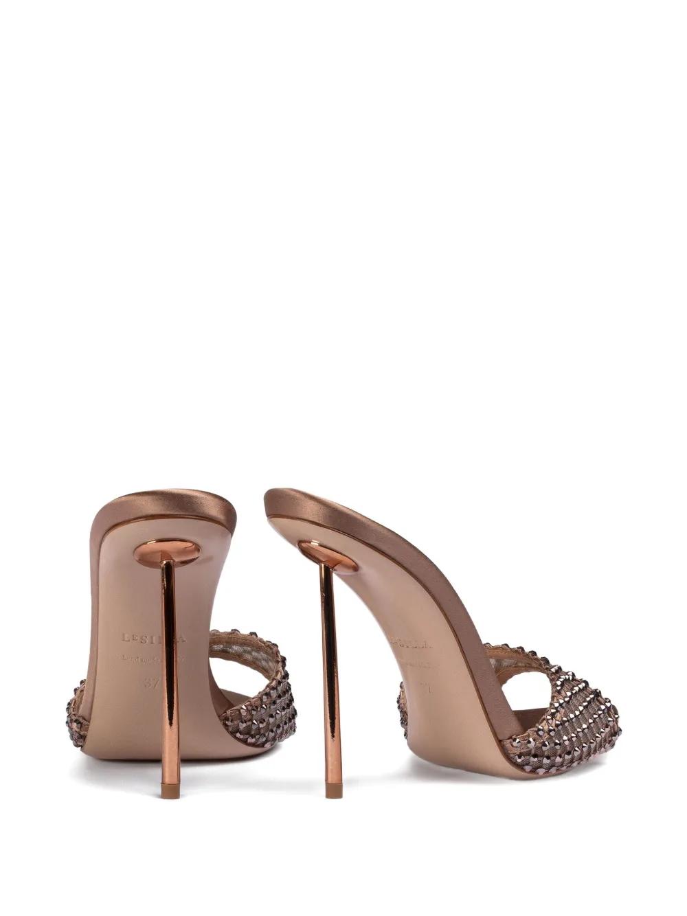 Le Silla 120 mm Gilda sandalen verfraaid met kristallen Bruin