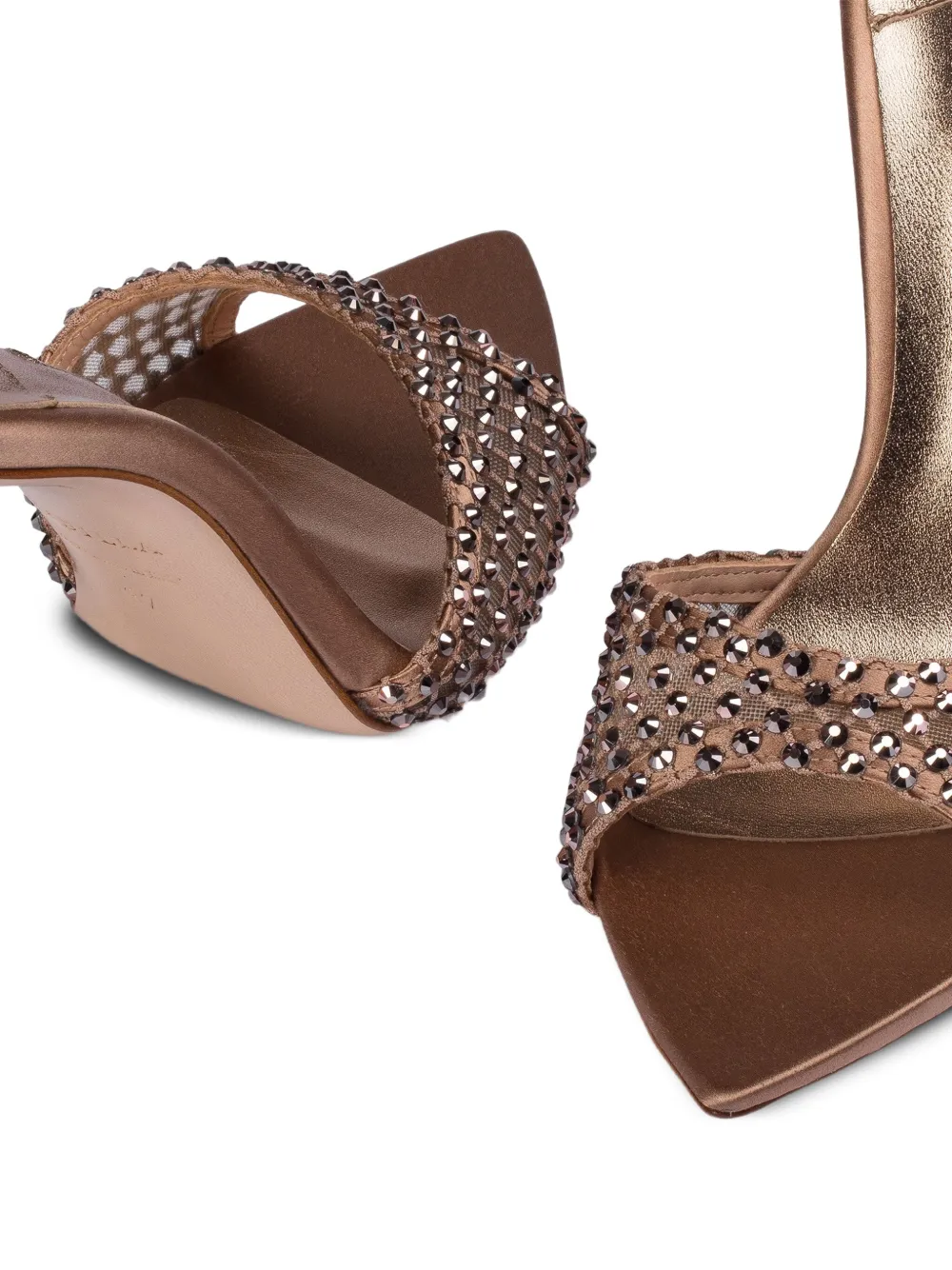 Le Silla 120 mm Gilda sandalen verfraaid met kristallen Bruin
