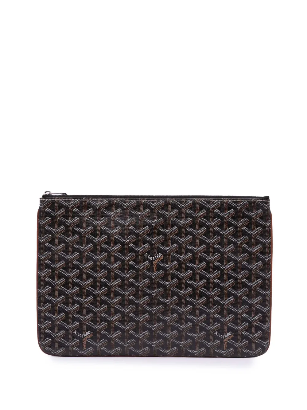 Goyard Pre-Owned 2017 Goyardine Senat MM clutch bag - ブラウン Goyard Pre-Owned 2017 Goyardine Senat MM clutch bag - ブラウン
