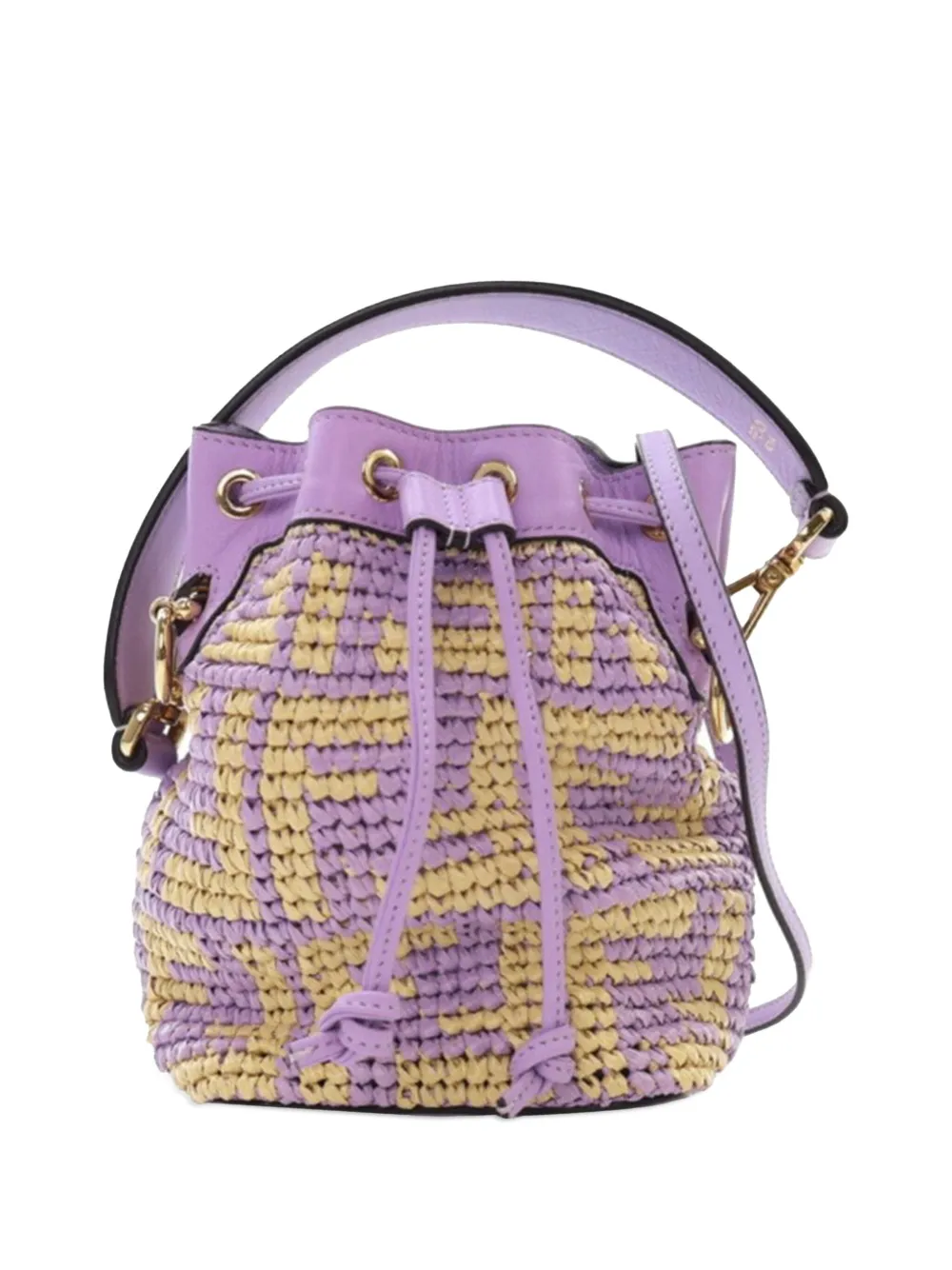 Fendi Pre-Owned 2010-2024 Mini Zucca Raffia Mon Tresor Bucket Bag Fendi Pre-Owned 2010-2024 Mini Zucca Raffia Mon Tresor Bucket Bag