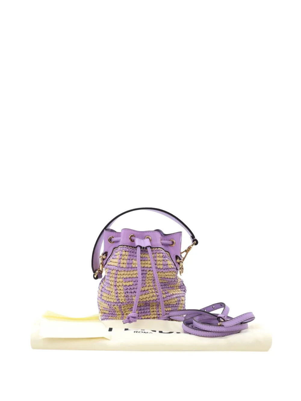 Fendi Pre-Owned 2010-2024 Mini Zucca Raffia Mon Tresor Bucket Bag satchel | Pre-Owned | Image 2
