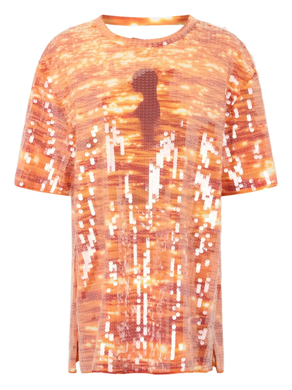 Rabanne T-shirt met pailletten Oranje