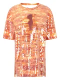 Rabanne sequin-embellished T-shirt - Orange