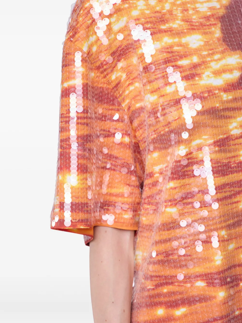 Rabanne T-shirt met pailletten Oranje